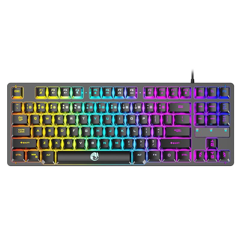 Herní klávesnice LED 3-barevná USB kabelová podsvícená vodotěsná počítačová prasklinová ergonomická klávesnice