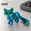 Handheld Decompression Toys 3D Printed Cat Toy, Articulated Movable Joint Figurine for Desk Fidget Office Decor, Cute Sensory Toy Kids Adults,