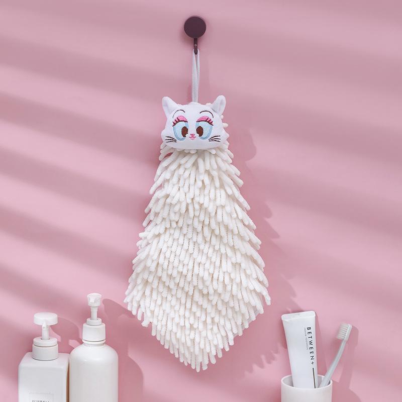 

Chenille Cartoon Japanese Kids Hand Towel - Absorbent & Cute for Kitchen & Bathroom 25*25 cm белый