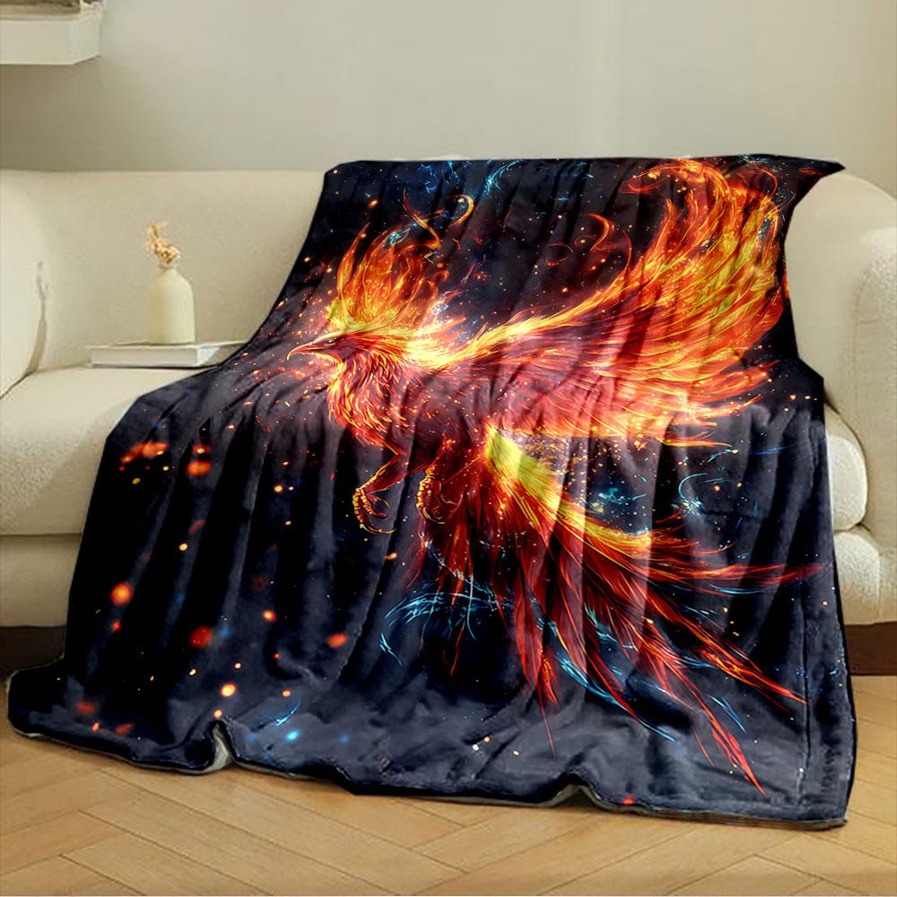 Fiery Phoenix Blanket for all seasons blanket lunch break throw gift