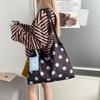 Nyl Dots Zipper Large Capacity Casual Tote 2026 New Korean Style Versatile Bags Daily Commute Fashi Shoulder Bags Bolsa