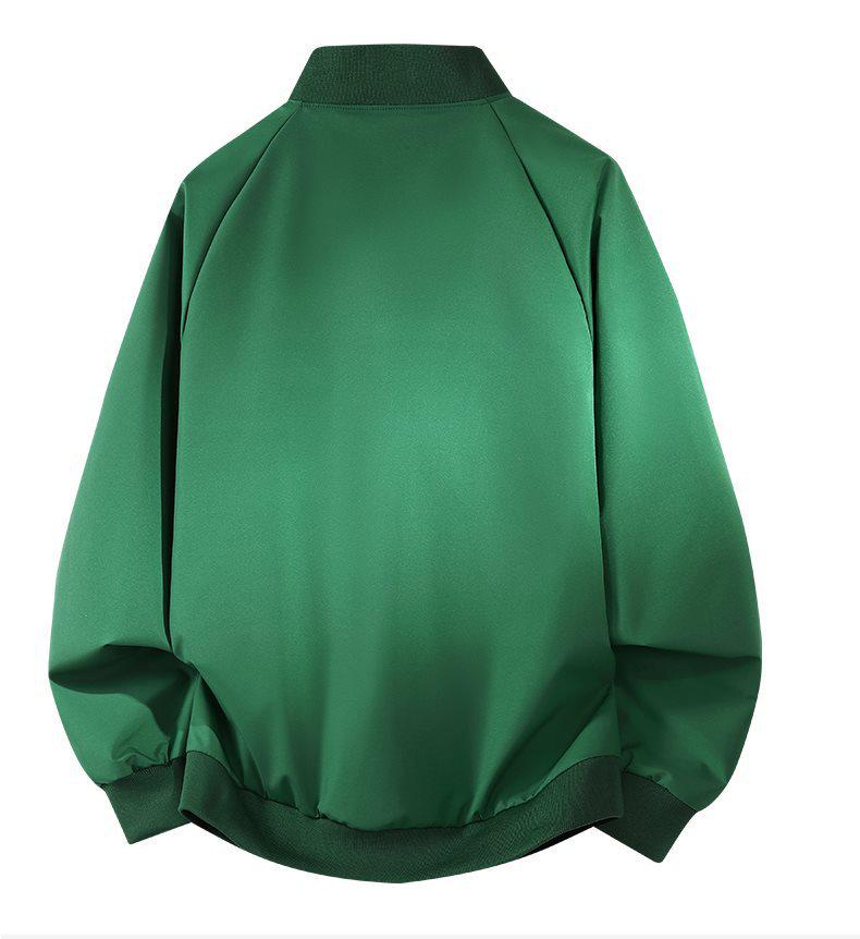 2026 Men's Trendy Baseball Collar Slim Fit Casual Jacket - Solid Color, Versatile Fashion
