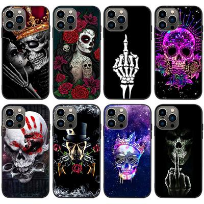 Applicable à l'iPhone 16 New Girl Halloween Rose Skull Horror Phone Case