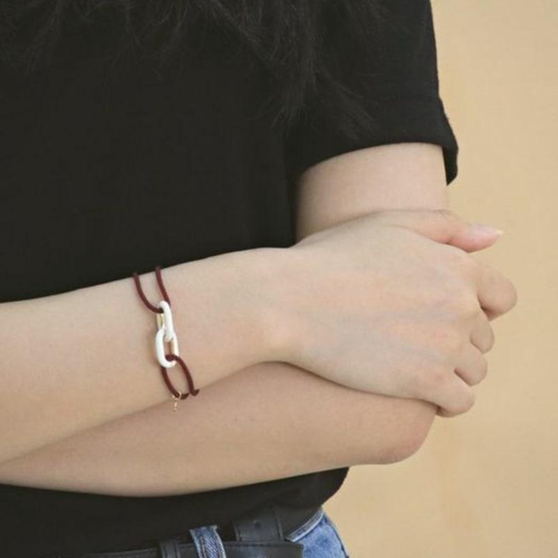 Gaman IVORY ENAMEL WINE CORD BRACELET