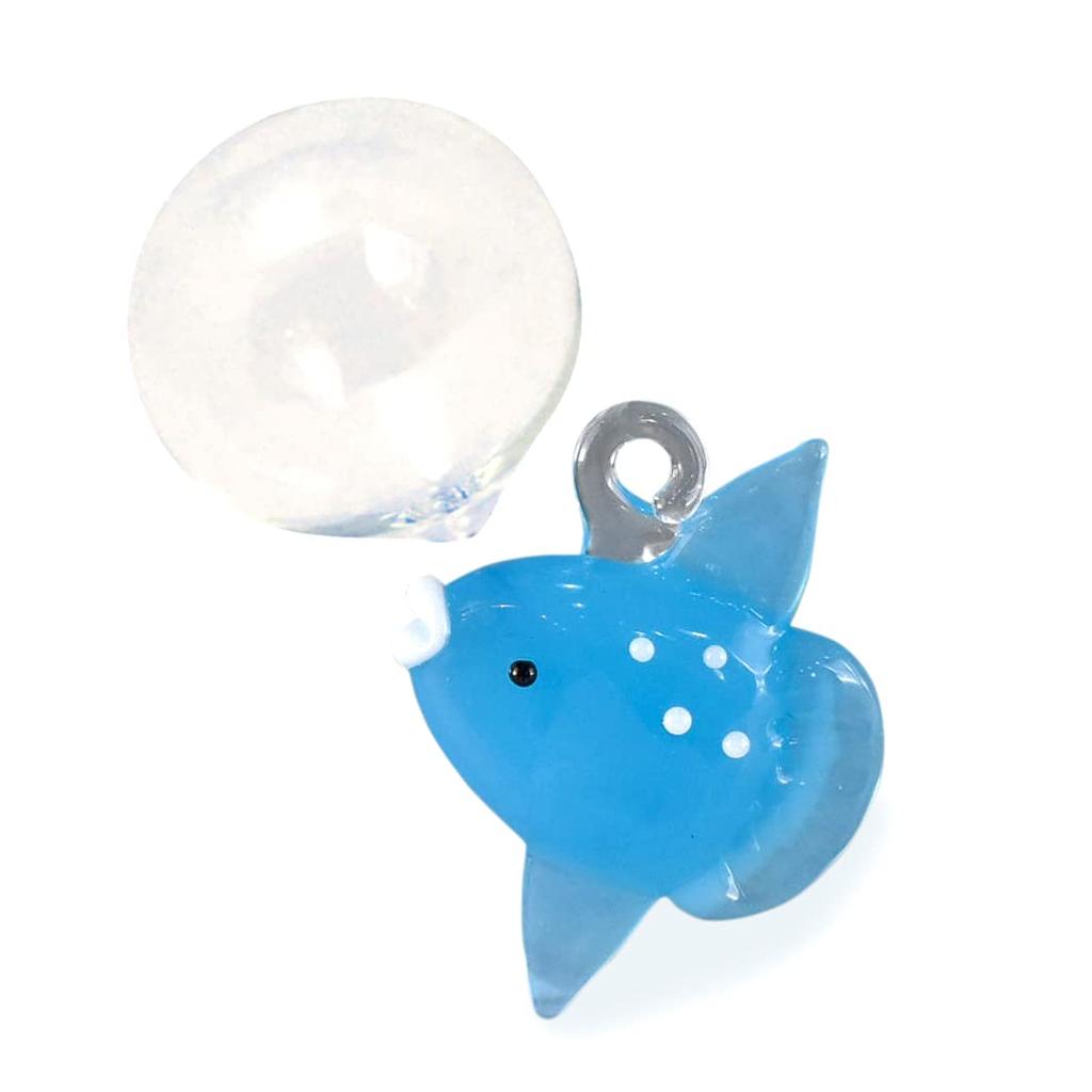 Fourcart Cute Handmade Glass Float, Manbou, Width 19mm, Bead 20mm