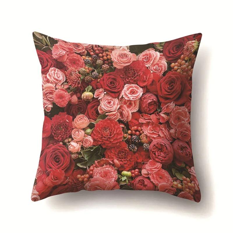 Heimdekoration Blumendruck Kissenbezug Sonnenblume Rose Gänseblümchen Kissenbezug Wohnzimmer Sofakissenbezug Schlafzimmer Zimmerdekoration
