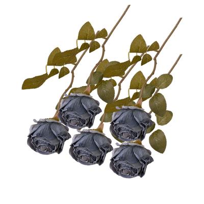 5Pcs Simulation Rose Realistic Faux Burnt Edge Rose Vibrant Colored Artificial Flowers for Home Decor Adult Sex Wear