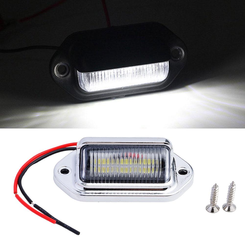 2PCS Truck Side Marker Lights 6 LED Bulbs Car License Number Plate Light for SUV Truck Trailer Van Motorcycle Signal Lamp Univer