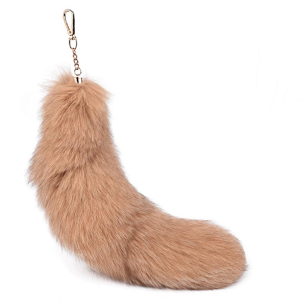 Silver Blue Fox Fur XL Pendant: Real Fur Women's Bag Charm & Car Keychain