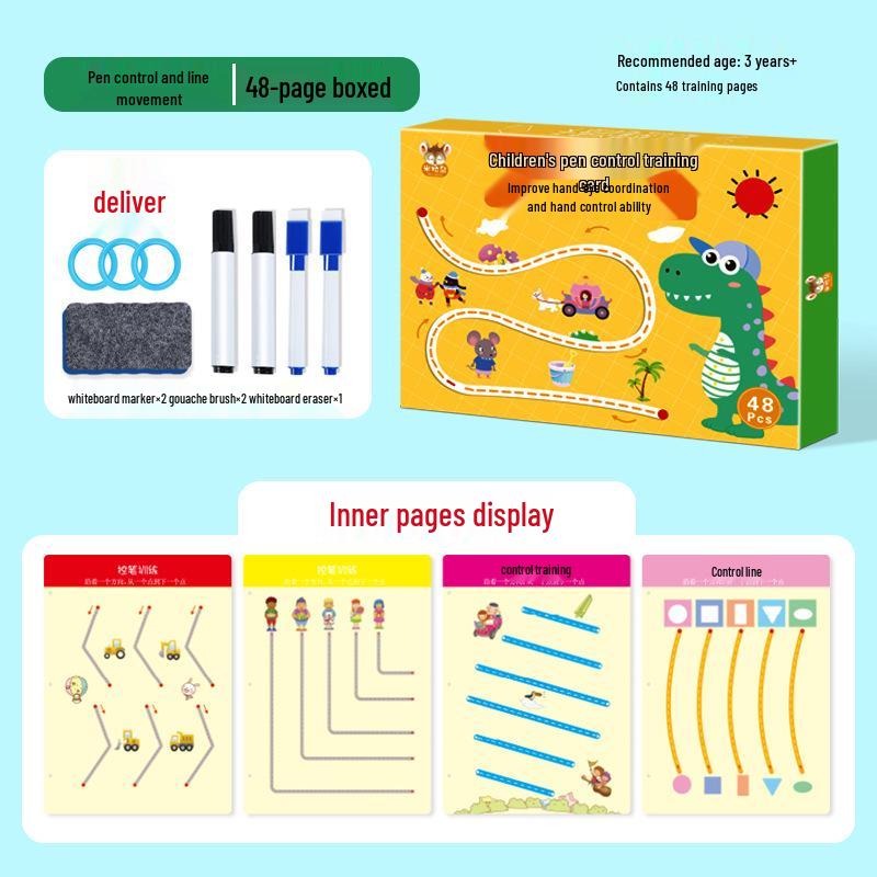 Erasable Pen Control Practice Cards for Preschoolers: Early Education Focus & Fun Puzzle Toys for Ages 2-4