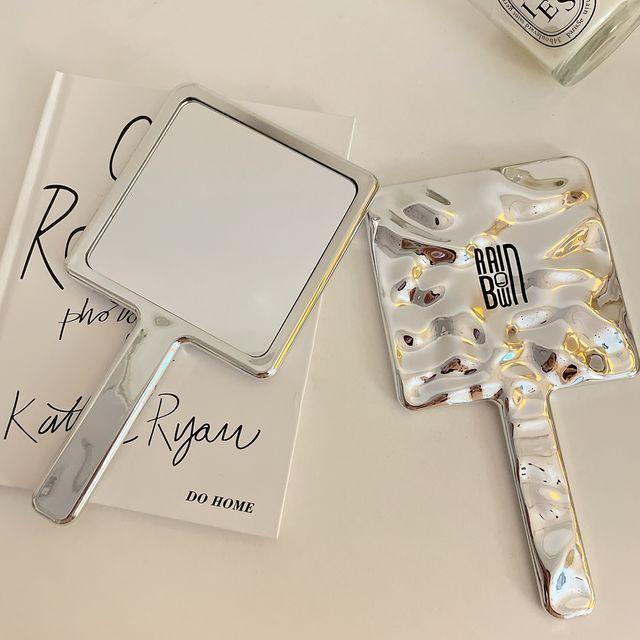 Intimo - Textured Metallic Plastic Handle Mirror Silver