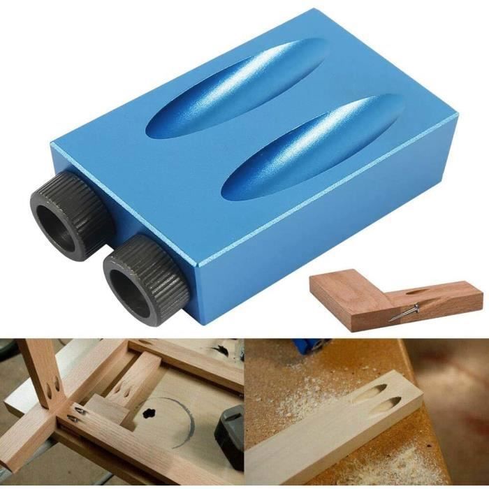 Jig for Angled Drilling - Unspecified - 6/8/10mm Adapter - 3 Wood Drill Bits - 15 Degrees - Black Multicolor HOLE SAW
