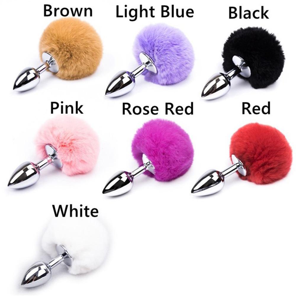 Small Size Metal Rabbit Tail Anal Plug Bunny Butt Plug Stainless Steel Booty Beads Stainless Sex