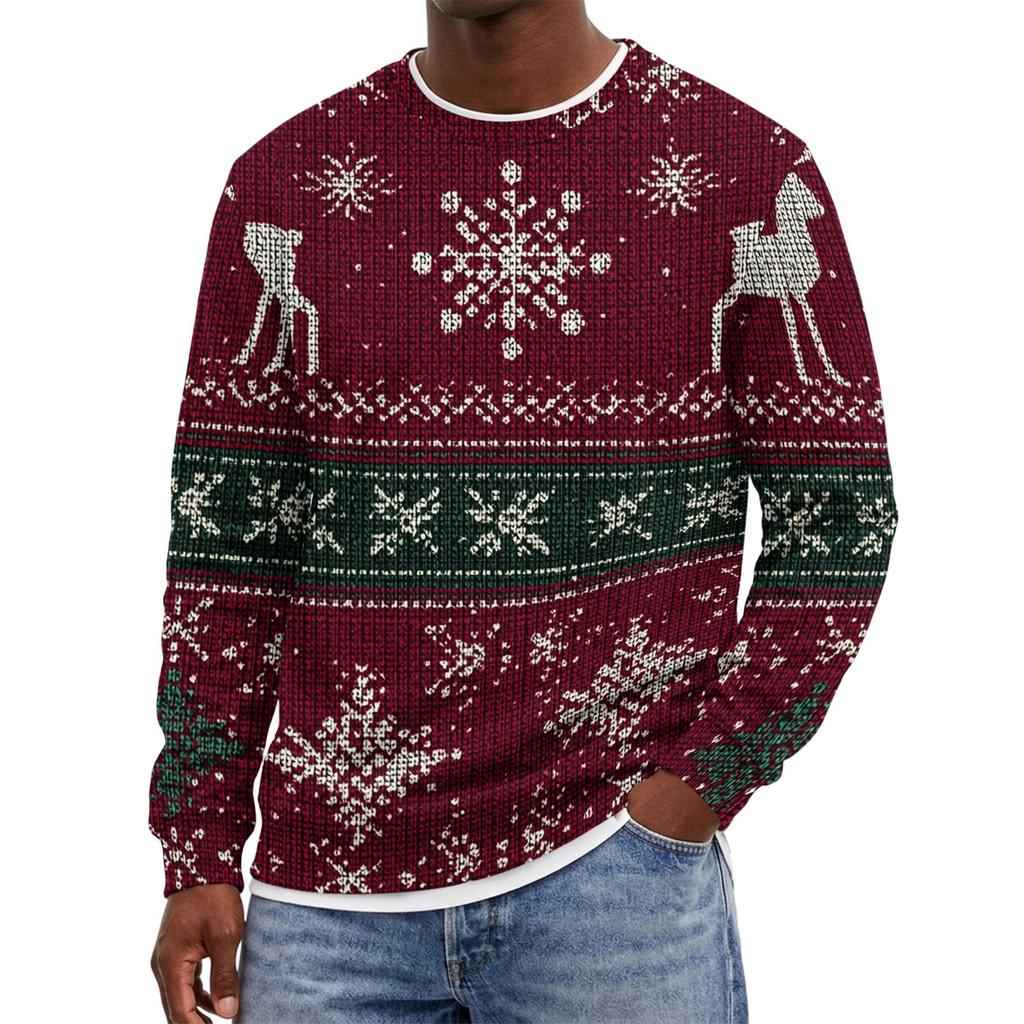 Sudadera de cuello redondo navideña para hombre