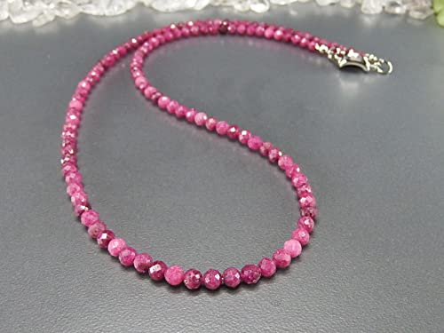 [Stone Street] Natural Ruby Small Stone Necklace, Approx. 4mm, Wire Finish, Stainless Steel Fittings, Queen of Gems