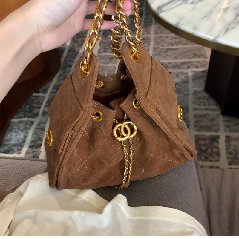 Sac fourre-tout en daim, chaîne losange en cuir mat, sac sous le bras, cuir de daim, sac d'épaule pour le travail, grand sac.