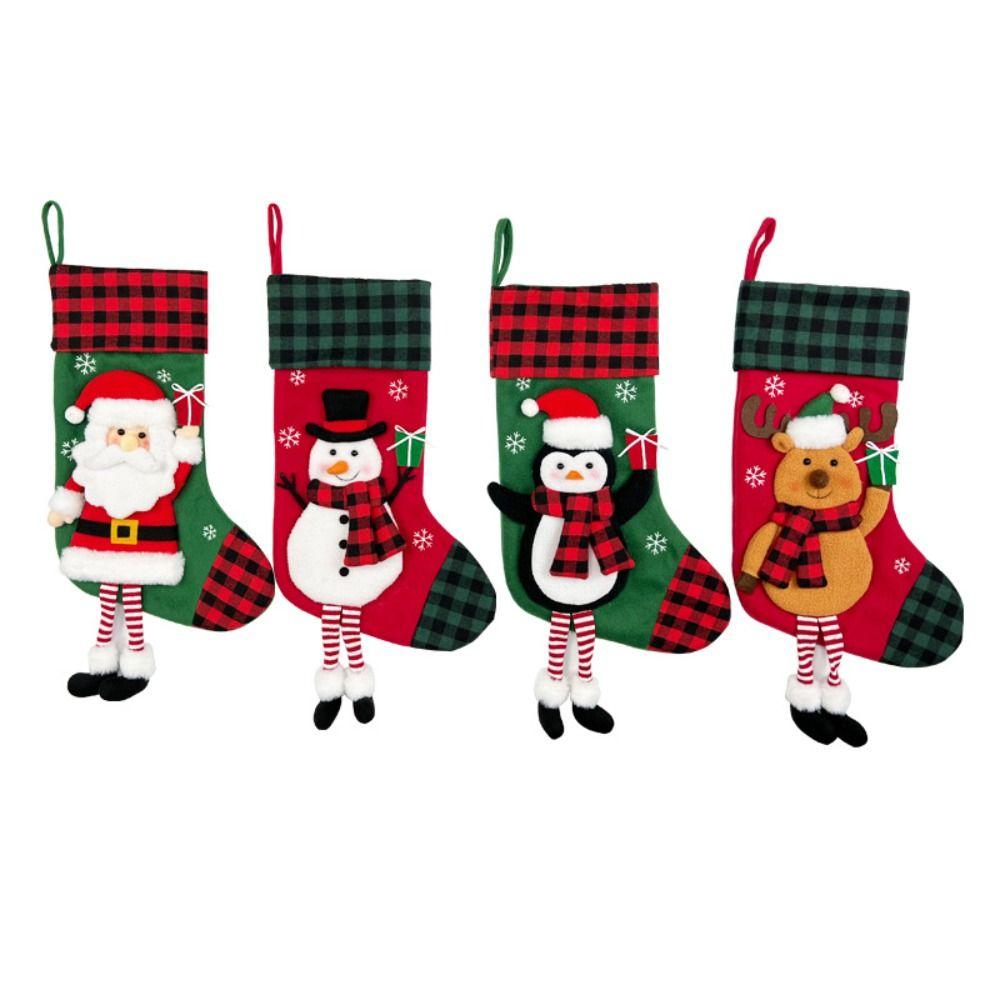 Snowman Hanging Christmas Gift Bag Penguin Fireplace Christmas Stocking  Christmas