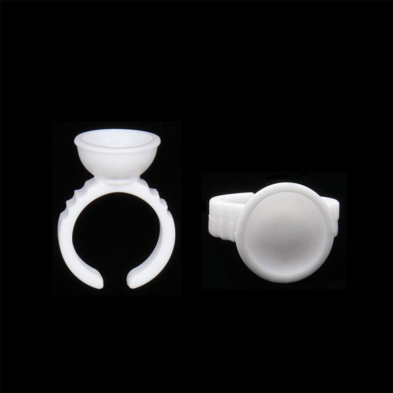 100 Pcs Eyelash Glue Ring Cup for Microblading & Pigment, Disposable Plastic