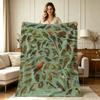 Soft Flannel Rainforest Birds Print Blanket All Season Warm Cozy Throw Blanket for Couch Sofa Bed Office Home Decor