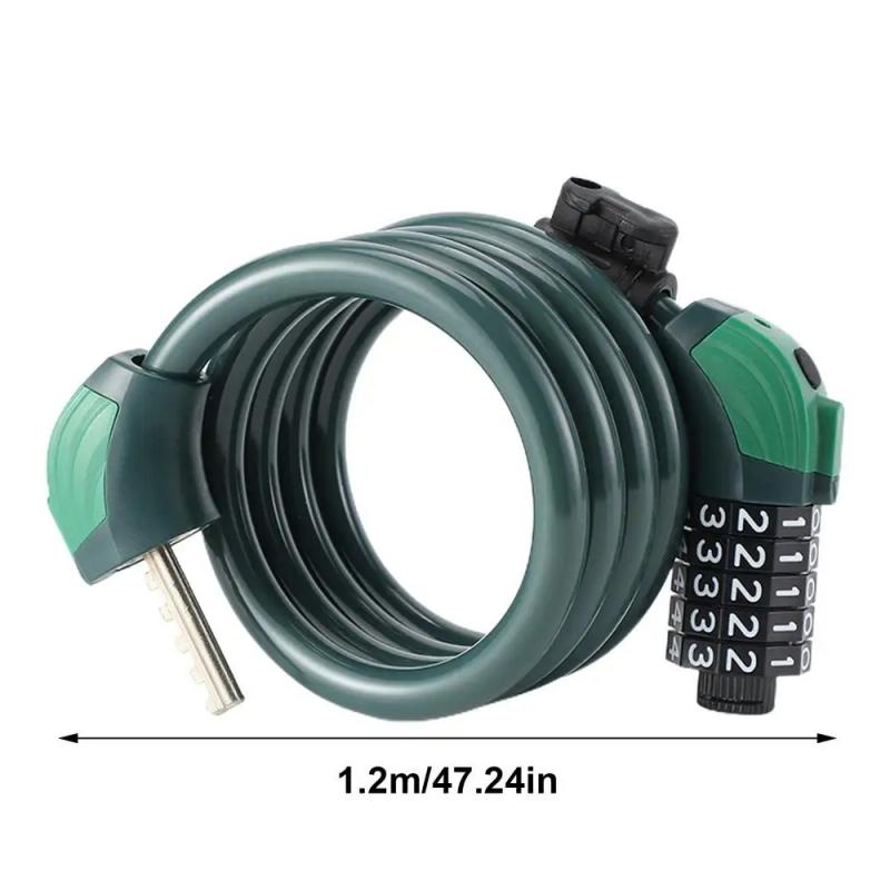 Universal Bicycle Lock Mountain Bike 5 Digit Password Lock Anti-Theft Portable Security Steel Chain Motorcycle Password Lock