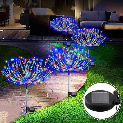 Fuochi d'artificio solari Lampada per erba esterna Globo Dente di leone Flash String Lucine 120/150 LED per giardino Prato Luce natalizia