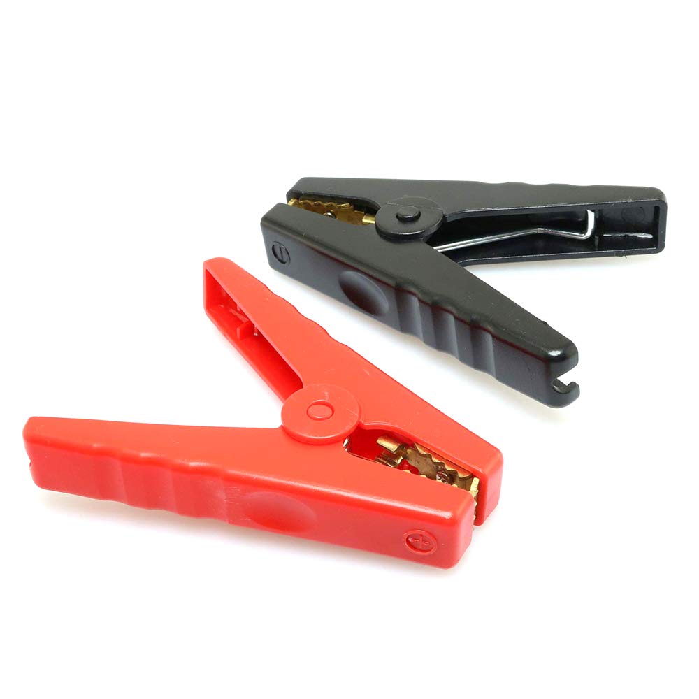 

origin Alligator Clip Compatible with 12-24V Insulated Large Current Up to 300A Red and Black 1 Pair Set Pure Copper Insulated Crocodile Clamp Re