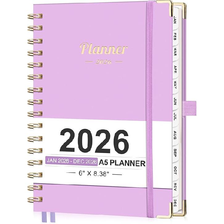 AHGXG 2026 Planner, Weekly and Monthly, 2026 Calendar, Jan 2026 - Dec 2026, Hardcover with Monthly Tabs, 100 GSM Thick Paper, for Women School Home