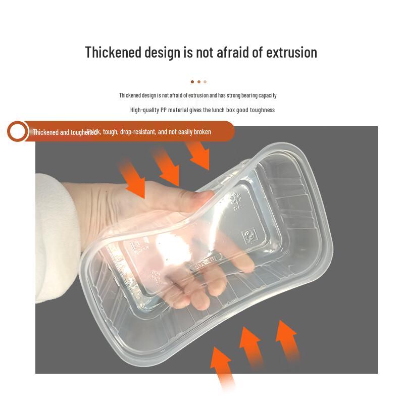 Disposable Rectangular Takeaway Meal Box with Transparent Lid