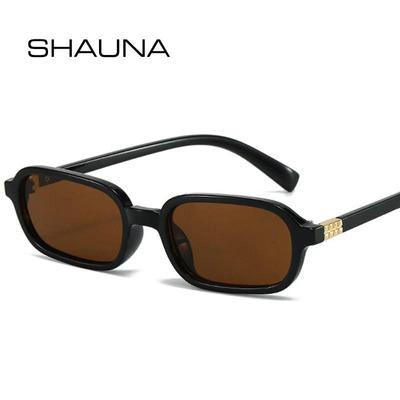 SHAUNA Yeni Dikdörtgen Güneş Gözlüğü Kadın Vintage Shades UV400 Erkekler Trend Punk güneş gözlüğü