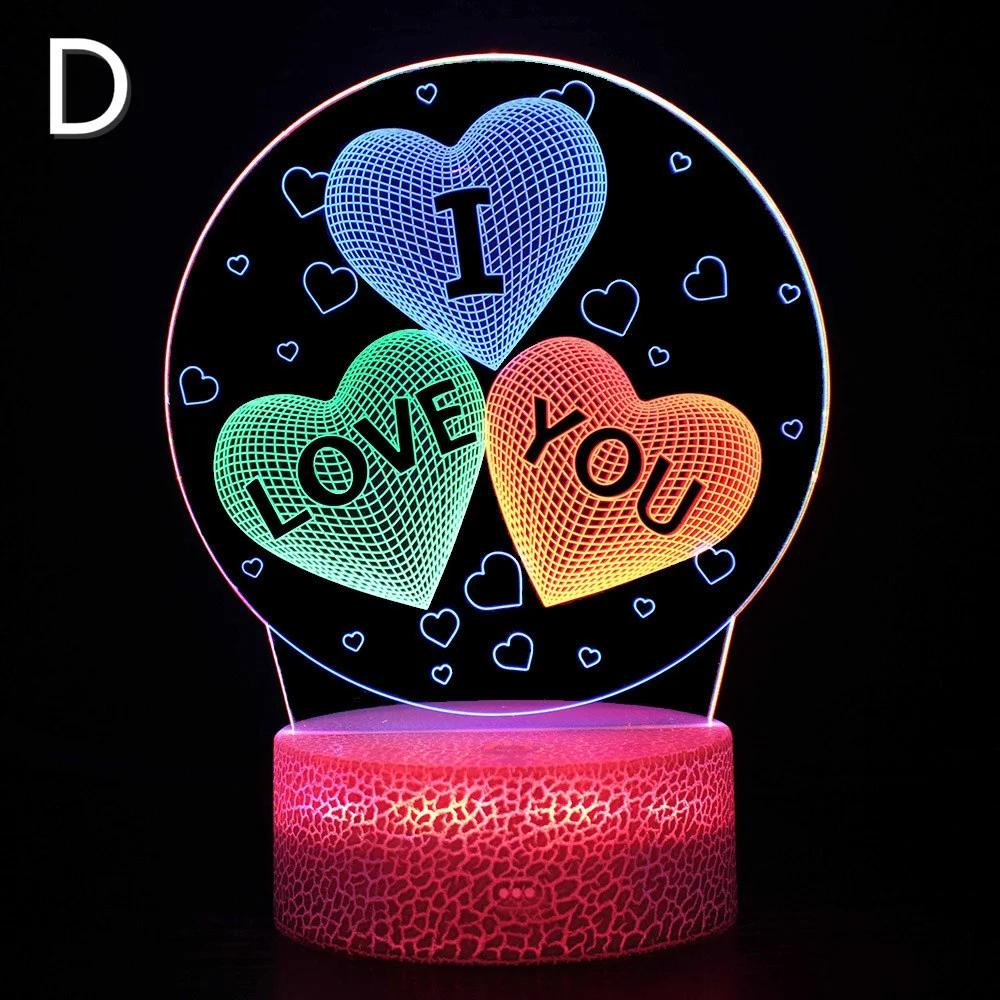 Lumină de Noapte 3D Vizuală Colorată Dinamică la Atingere Lampă Cadou Creativă Lampă de Noptieră Lampă de Masă cu LED Decorațiuni de Petrecere