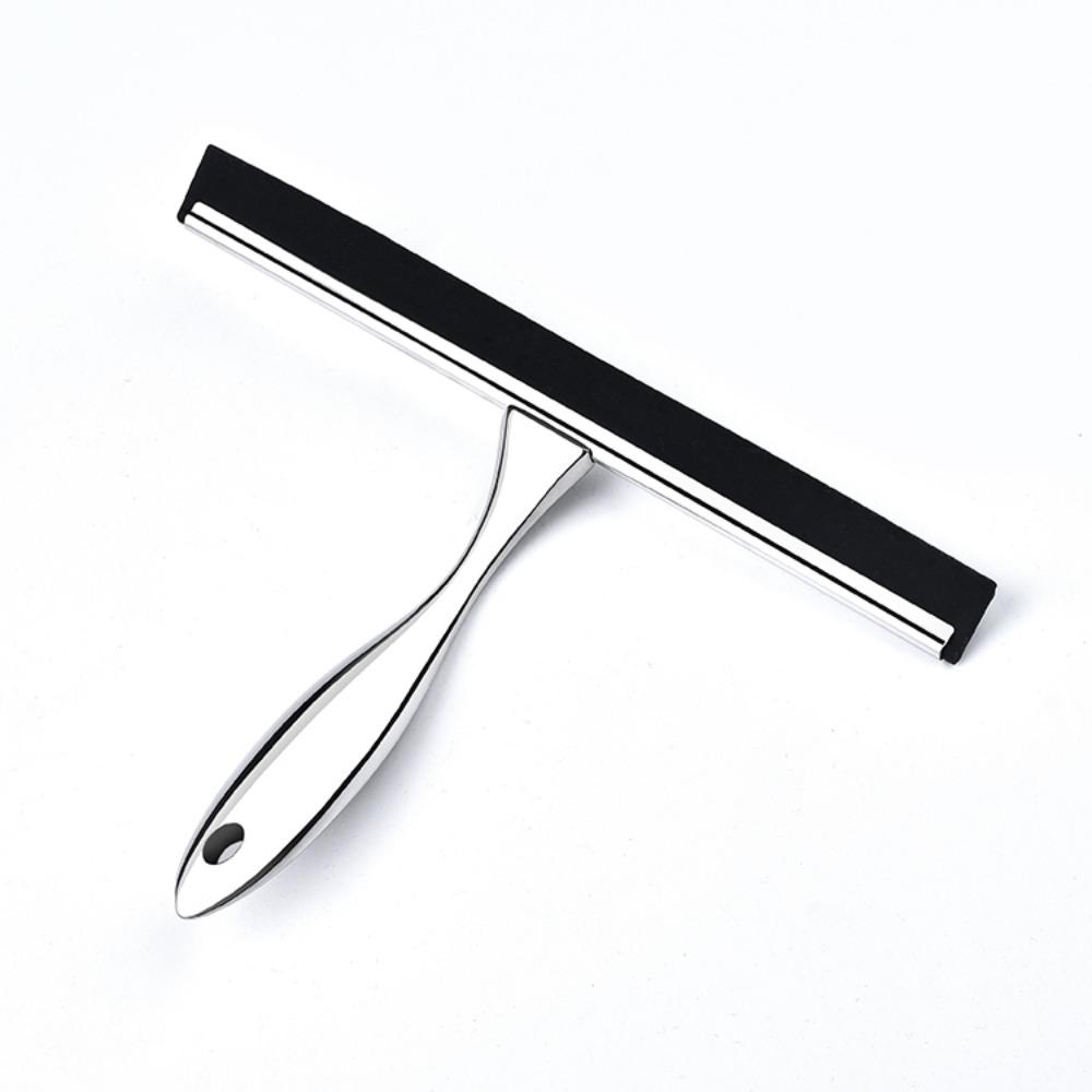 

use Wipers Silver Stainless Steel Cleaning Brush Window Glass Squeegee Rubber Wiper Glass Cleaner