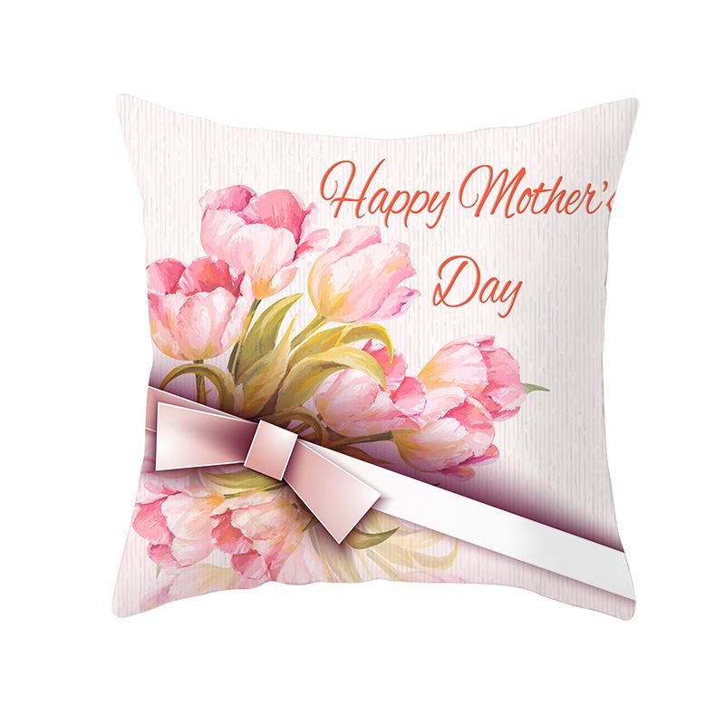 Mother's Day Pillow Peach Skin Printed Pillow Cover Sofa Cushion Cover Car Cushion Cover Home Decoration