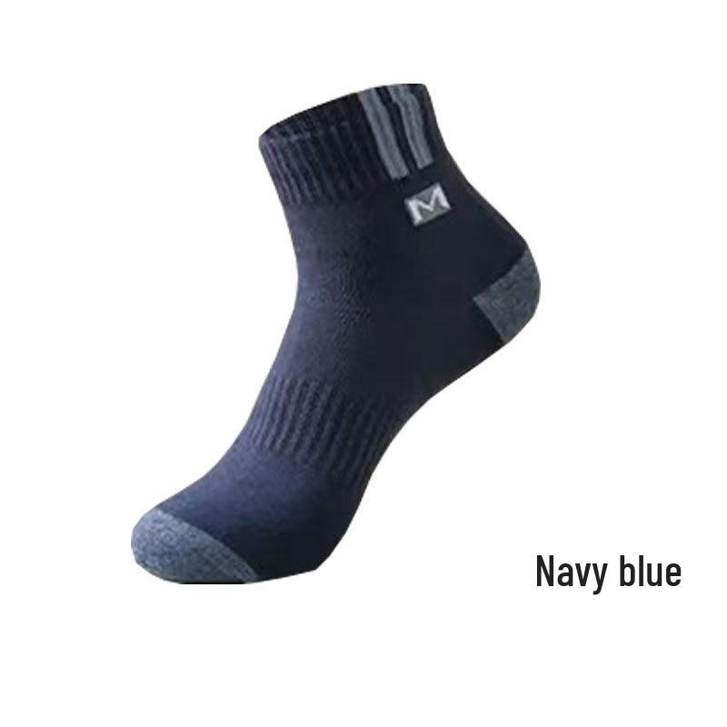 Men's Breathable Cotton Mid-Tube Socks - Sweat-Absorbent, Deodorant, Black & White, Business Casual for Spring/Summer