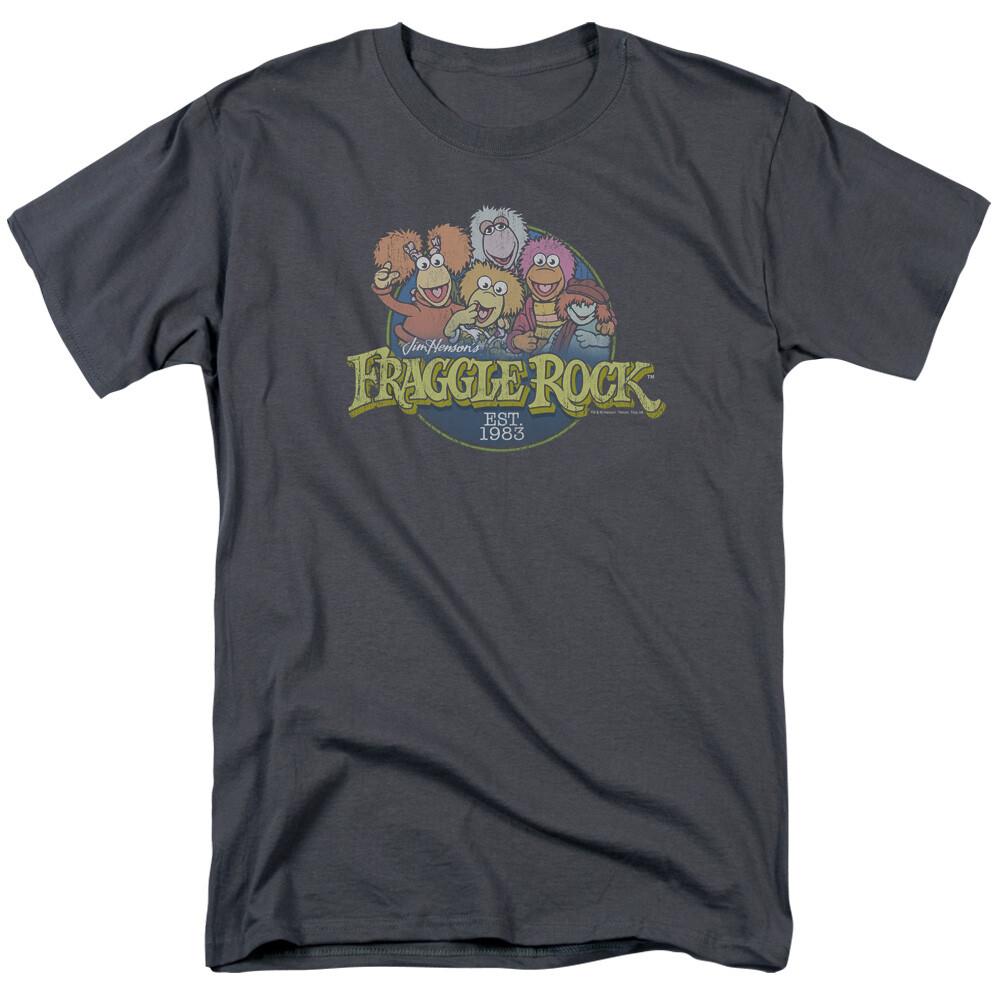 Fraggle Rock Circle Logo T-shirt Mens Licensed Classic TV Show Charcoal XXXL