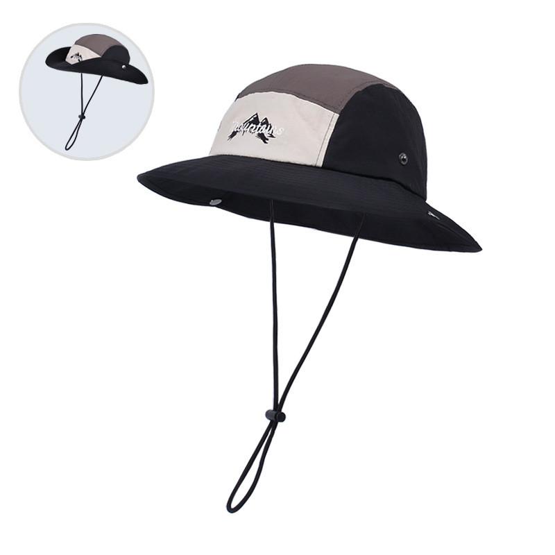 Printed Letter Color Blocked Neutral Summer Sunshade Casual Hat Fisherman