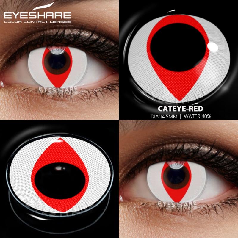 2pcs Halloween Colorful Contact Lenses for Eyes Anime Cosplay Eye Lenses Multicolored Lenses White Lenses Blue Eye Lens