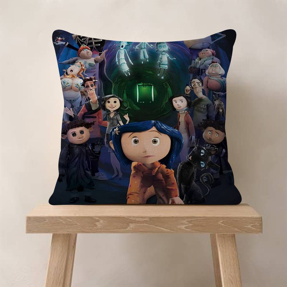5D Anime C-Coraline Cushion Cover Inches Farmhouse Decor Home Throw Pillow Covers For Couch Decorations