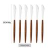 6/30Pcs Imitation Wooden Handle Cutlery Set Knife Cake Fork Coffee Spoons Tableware Stainless Steel Dinnerware Western Flatware
