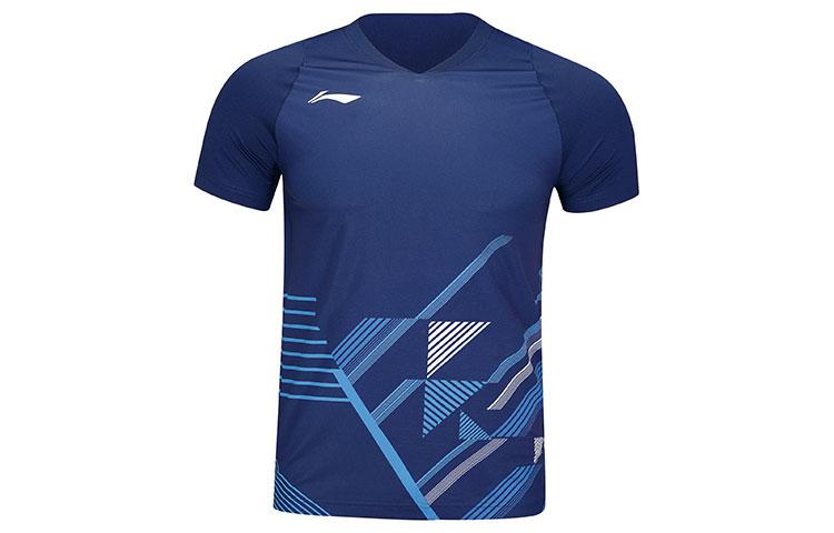 Li Ning Badminton Collection Raglan Sleeve T Shirt Unisex Indigo AAYT583-4 L