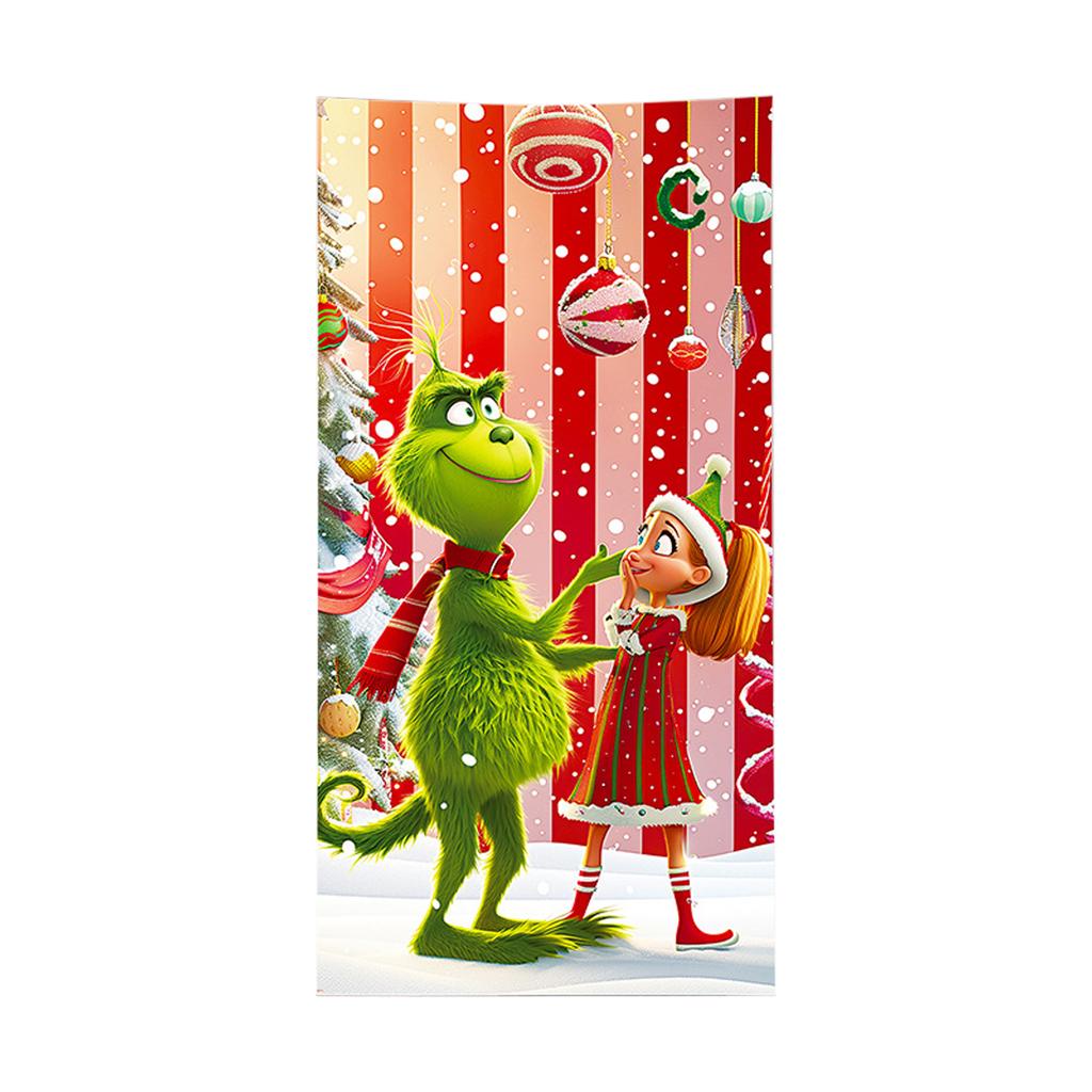 Stretch Fabric Door Cover Cross-border Christmas Happy Door Cover Holiday Party Decoration Integrated Design Elastic Design