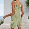 Patch Pocket Tank Romper Plus Size For Women