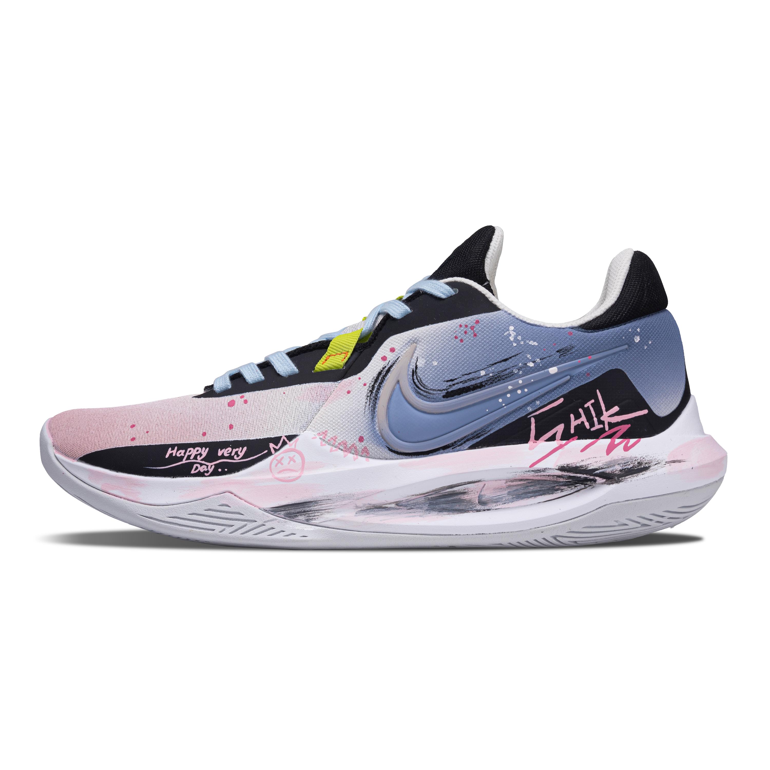

Nike Precision 6 Floral Zero Cushioning Low top Basketball Shoes Men s Pink Blue DD9535-004(Team960-) 41