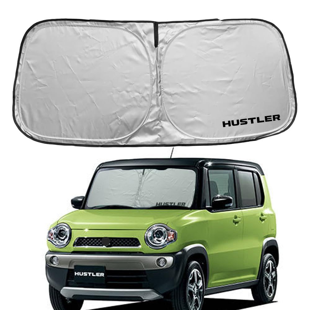 

SAWAKAKI Sunshade for Suzuki Hustler Custom Designed for Windshields with Sun Heat UV Heat Compact Storage MR31S/MR41S, Logo, Protection, Insulation,