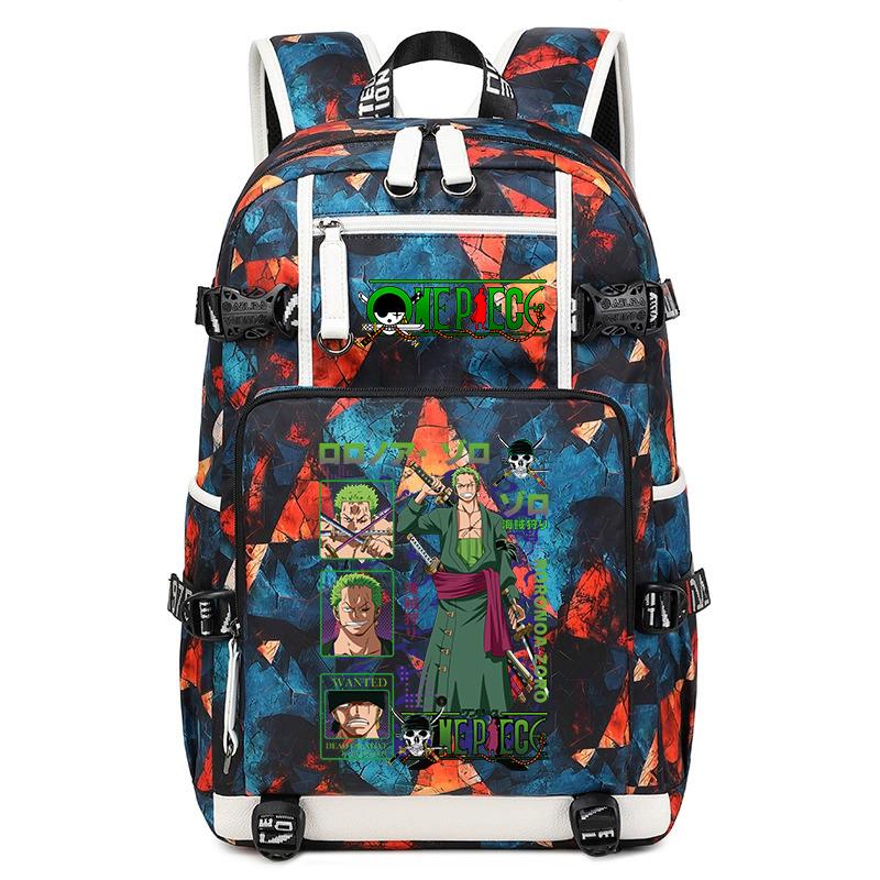 One Piece Zoro Anime Backpack Large Capacity School Bag for Teens Kids