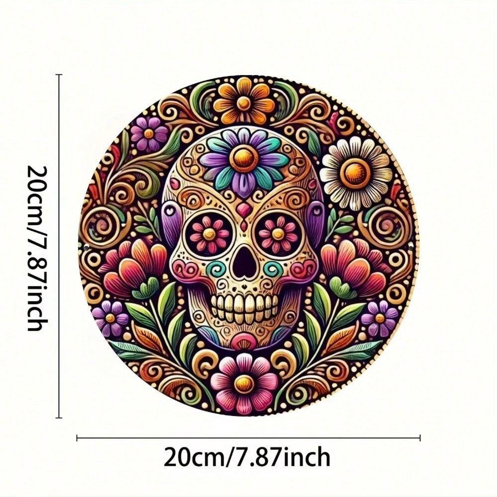 Handmade Metal Tin Painting Folk Art 20x20cm
