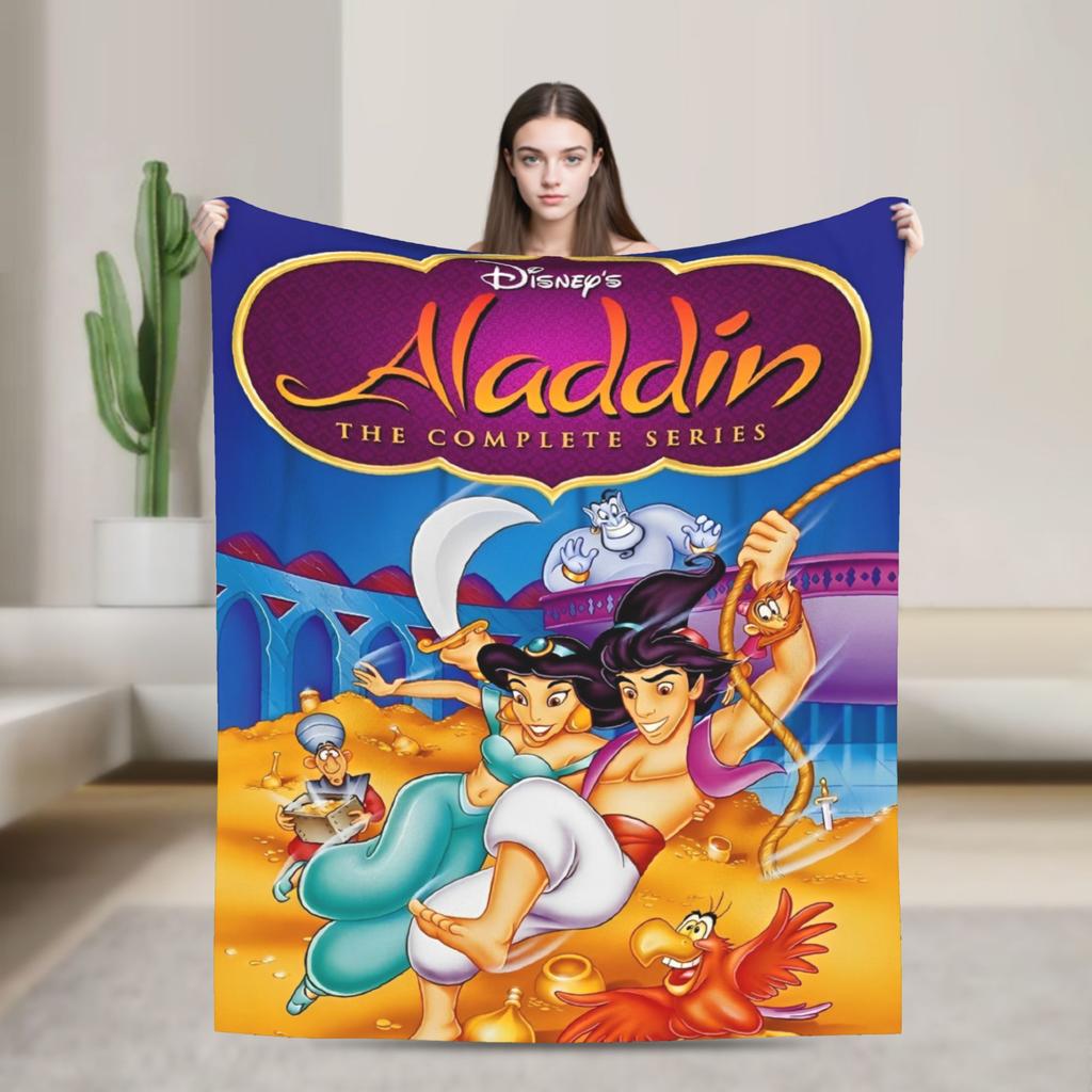 Aladdin Jasmine Cartoon Blanket Warm Fluffy Plush Throw Blanket For Couch Bed Decorative Flannel Bedspread Bed Cover