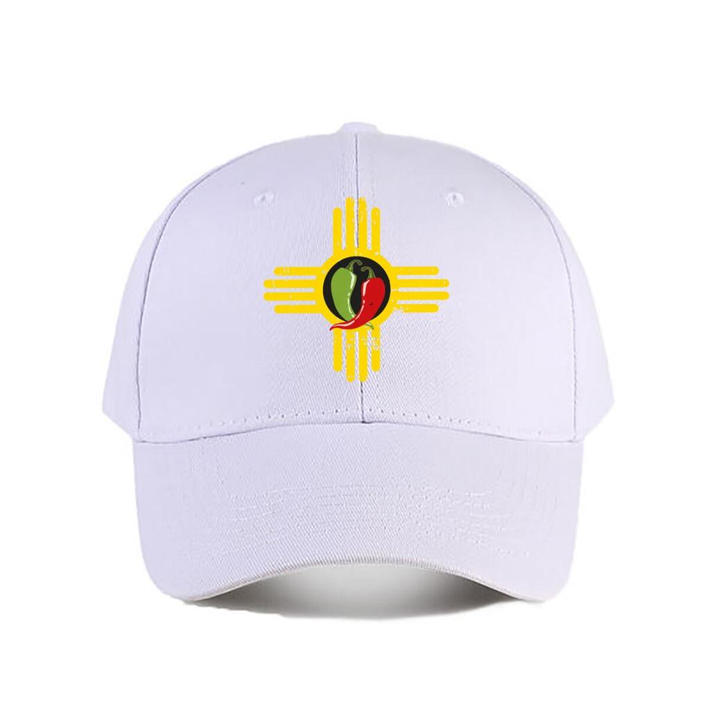 New Mexico Zia Symbol Red Green Chili Peppers Baseball Cap Fashion Unisex Sunhat Womens Outdoor Sports