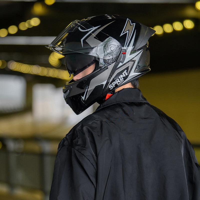 Motorcycle Helmet, Open-face Helmet for Men and Women, Suitable for All Seasons, Warm Winter Safety Helmet