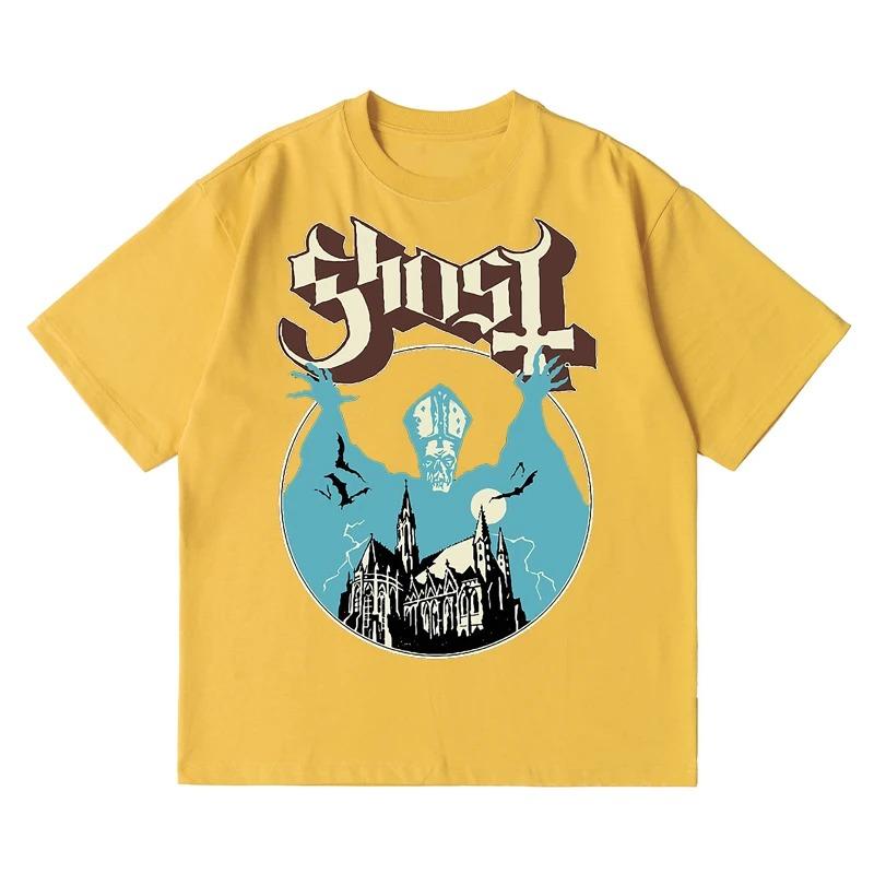 New Ghost Band T-shirt Women Oversize Fashion Cool London Singer Fans Essentials Summer Short Sleeve Print Rock Plain Black Tees