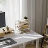 Fenge Desktop Storage Shelf, Desk Organizer, 4-Tier, Large Capacity Office Storage Rack, 37.2cm Wide X 26.7cm Deep X 30.7cm High, Oak & White,